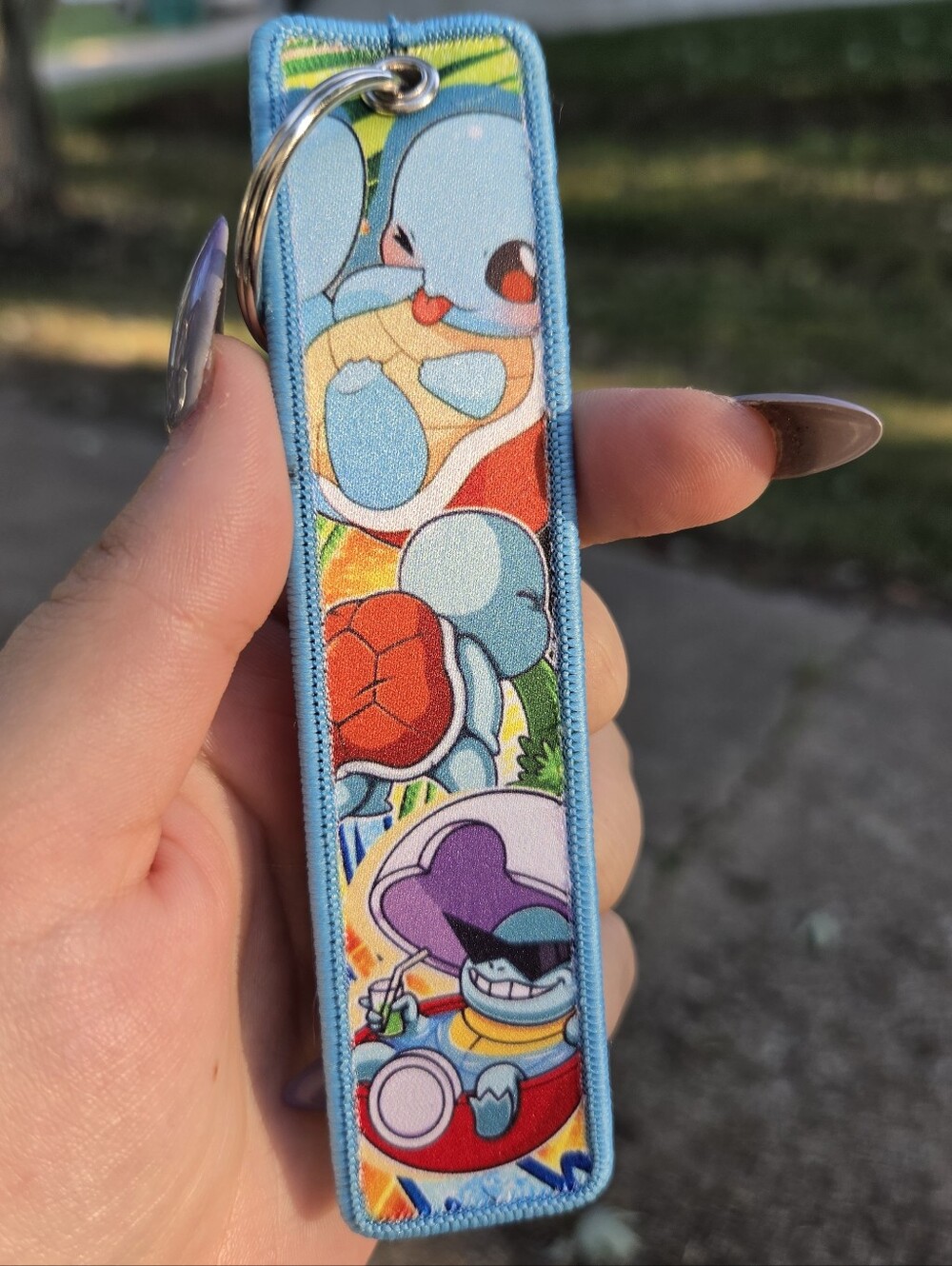 Pokemon Blue Squirtle & Wartortle Fabric Key Strap